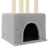 vidaXL Cat Tree with Sisal Scratching Posts Light Grey 133.5 cm