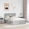 vidaXL Bed Frame Grey Sonoma 140 x 190 cm Solid Pine Wood