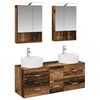 vidaXL Bathroom Furniture Set 5 pcs Old Wood Engineered Wood and Glass