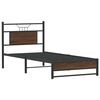 vidaXL Bed Frame without Mattress Brown Oak 90x190 cm Single Engineered Wood