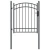 vidaXL Fence Gate EMMEN 150 x 100 cm Powder-coated steel Grey Lockable