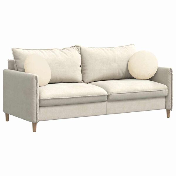 vidaXL Seat Cushions 2 pcs Cream Ø 40 cm Corduroy Fabric