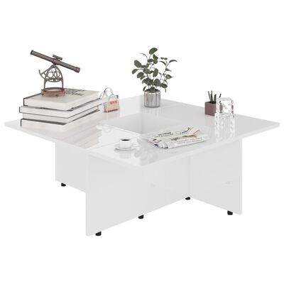vidaXL Coffee Table High Gloss White 79.5x79.5x30 cm Chipboard