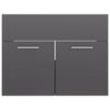 vidaXL 2 Piece Bathroom Furniture Set High Gloss Grey Engineered Wood
