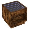 vidaXL Bedside Table with Infinity LED Smoked Oak 50x50x50 cm