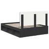vidaXL Bed Frame with Headboard Black 150 x 200 cm Solid Pine Wood