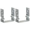 vidaXL Fence Anchors 2 pcs Silver 14x6x15 cm Galvanised Steel