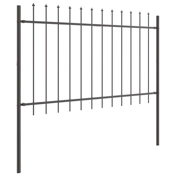 vidaXL Garden Fence Grey 13.6 x 1 m Powder-coated steel