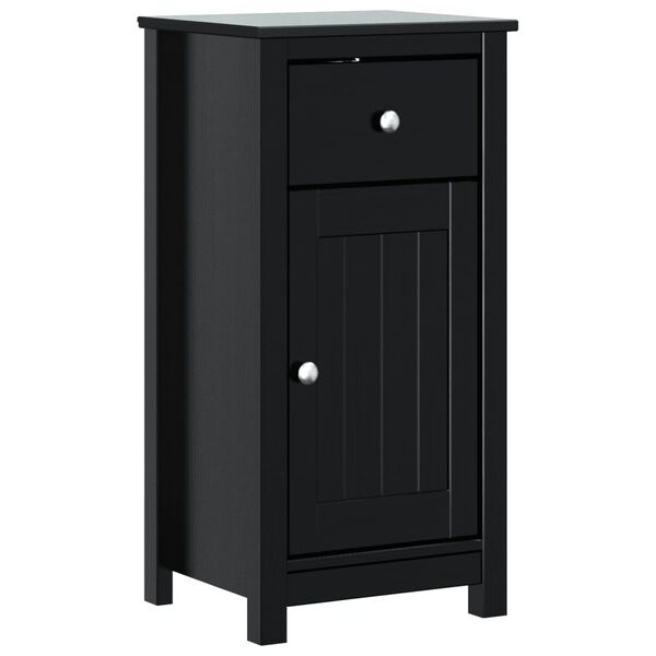 vidaXL Bathroom Cabinet BERG Black 40x34x80 cm Solid Wood Pine