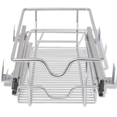 vidaXL Pull-Out Wire Baskets 2 pcs Silver 300 mm