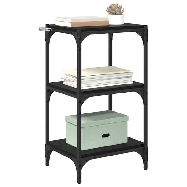 vidaXL Book Cabinet Black oak 40 x 33 x 70.5 cm Engineered wood