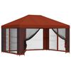 vidaXL Gazebo with Sidewalls 4 x 3 m Terracotta Polyester and Steel