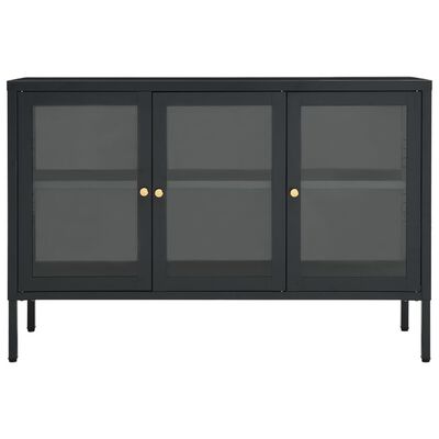 vidaXL Sideboard Anthracite 105x35x70 cm Steel and Glass