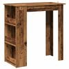 vidaXL Bar Table with Storage Rack Old Wood 102x50x103.5 cm