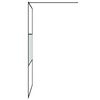 vidaXL Walk-in Shower Wall Black 115x195 cm Half Frosted ESG Glass