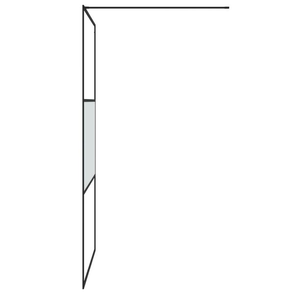 vidaXL Walk-in Shower Wall Black 115x195 cm Half Frosted ESG Glass