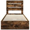 vidaXL Storage Bed with Drawer Smoked Oak 100 x 200 cm Engineered Wood