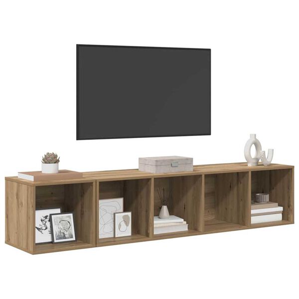 vidaXL TV Cabinet Set Wall-mounted 2 pcs Artisan Oak Engineered Wood