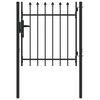vidaXL Fence Gate with Lock Grey 103 x 150 cm Powder-Coated Steel