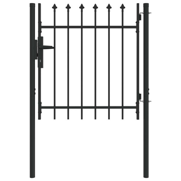 vidaXL Fence Gate with Lock Grey 103 x 150 cm Powder-Coated Steel