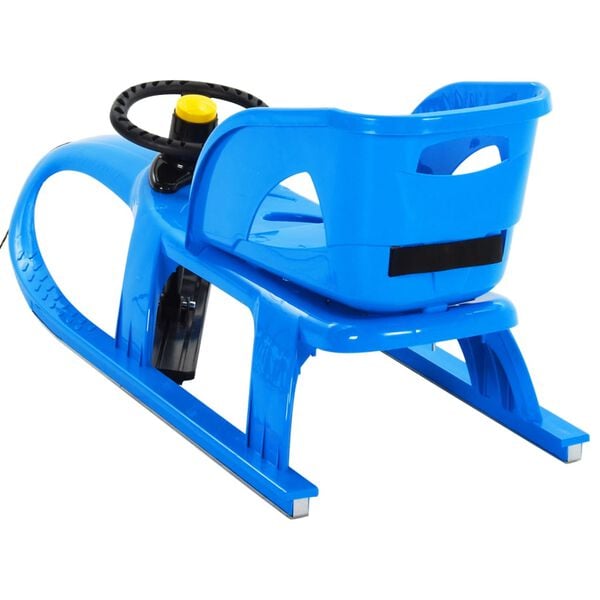 vidaXL Sledge with Seat and Wheel Blue 102.5x40x23 cm Polypropylene