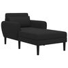 vidaXL Chaise Longue Black Grainy velvet