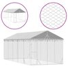 vidaXL Outdoor Dog Kennel with Roof Silver 3x7.5x2.5 m Galvanised Steel