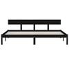 vidaXL Bed Frame without Mattress Black Solid Wood Super King