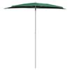 vidaXL Garden Half Parasol with Pole 180x90 cm Green