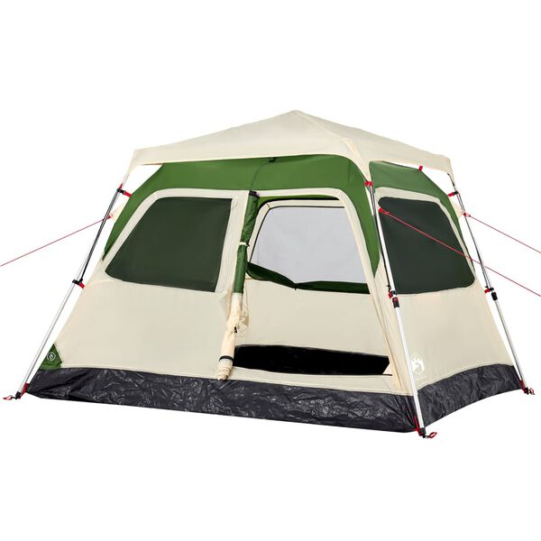 vidaXL Camping Tent Dome 4-Person Green Quick Release