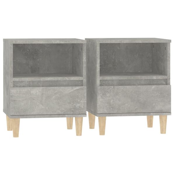 vidaXL Bedside Cabinets 2 pcs Concrete Grey 40x35x50 cm