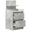 vidaXL Bedside Cabinet with 2 Drawers Concrete Grey 38x34x80 cm
