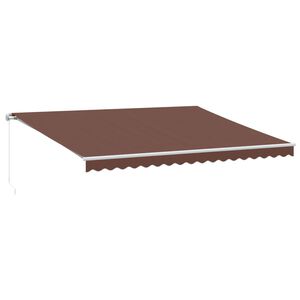 vidaXL Retractable Awning Brown 450 x 350 cm Fabric and Aluminium