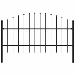 vidaXL Garden Fence "Woerden" with Spear Top Steel 170x100 cm Black