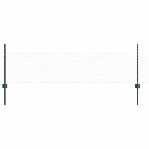 vidaXL Fence with Post Green 0.5 x 100 m Steel and PVC