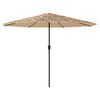 vidaXL Garden Parasol with LEDs and Steel Pole Brown 324x324x247 cm