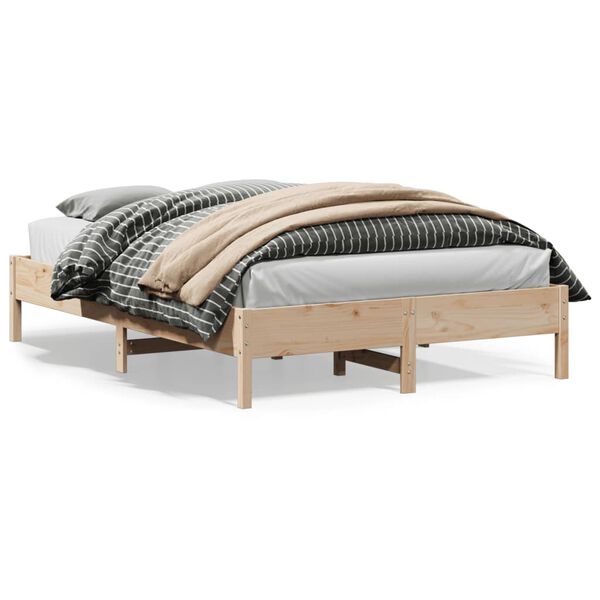 vidaXL Bed Frame without Mattress 150x200 cm King Size Solid Wood Pine