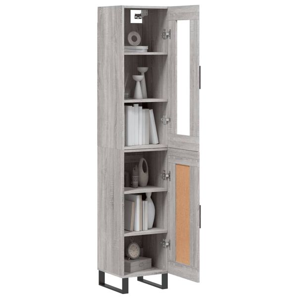 vidaXL Highboard Grey Sonoma 34.5x34x180 cm Engineered Wood