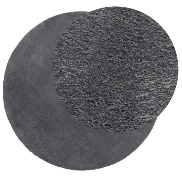 vidaXL Rug HUARTE Short Pile Soft and Washable Anthracite Ø 120 cm