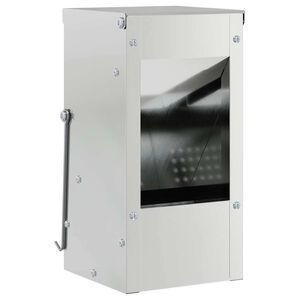 vidaXL Rabbit Feeder Silver 12.5 x 12.5 x 25 cm Galvanised Steel