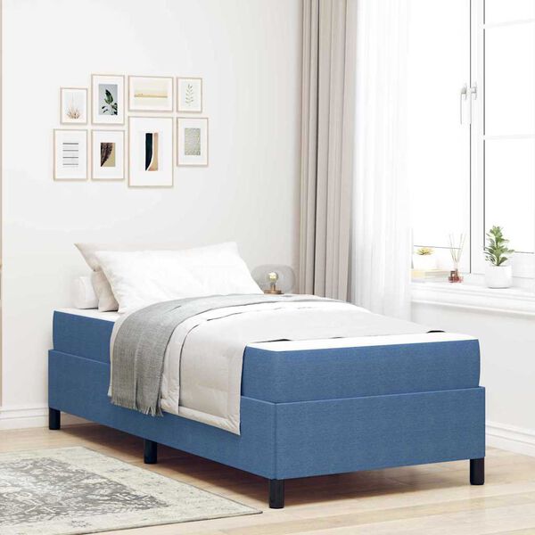 vidaXL Bed Frame with Mattress Blue 100 x 200 cm Fabric