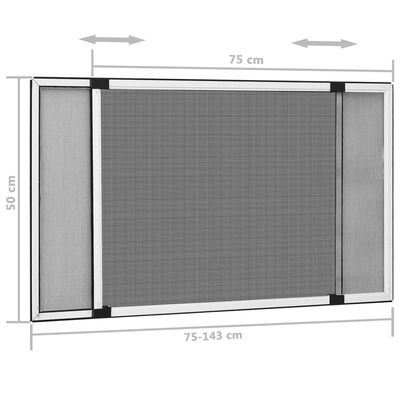vidaXL Extendable Insect Screen for Windows White