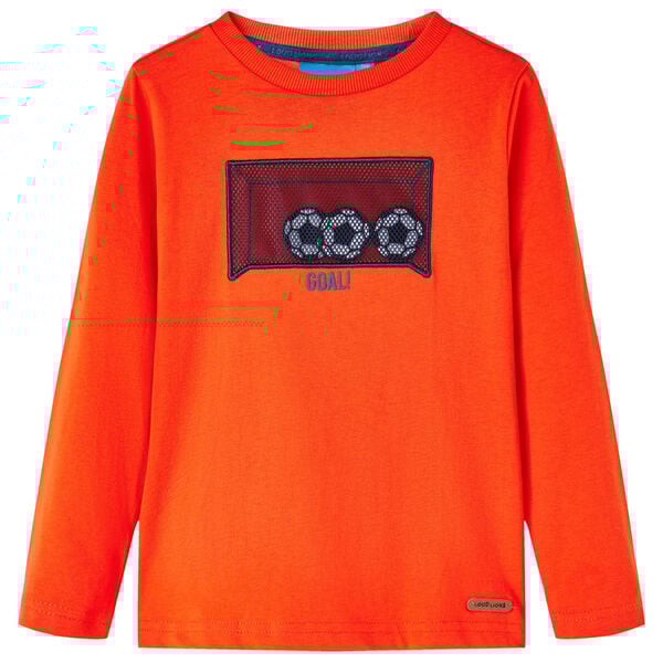 Kids' T-shirt with Long Sleeves Bright Orange 128