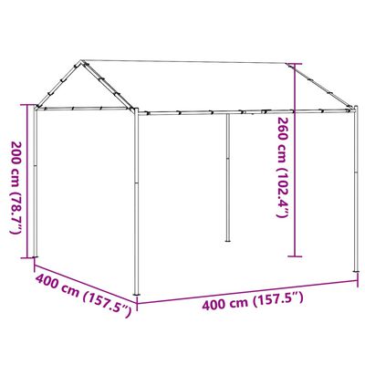 vidaXL Canopy Tent Beige 4x4 m Steel and Fabric