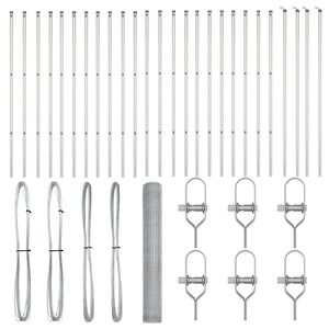 vidaXL Hexagonal Fence Ground Fix 50 x 1.2 m Galvanised Steel Silver