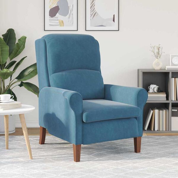 vidaXL Armchair Blue 76 x 94 x 102 cm Velvet