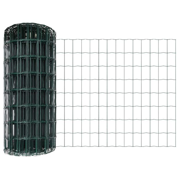 vidaXL Euro Fence Green 0.6 x 25 m PVC-coated iron