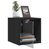 vidaXL Bedside Cabinet with Glass Door Black 35x37x35 cm