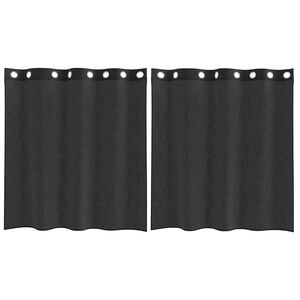 vidaXL Voile Curtains with Grommets 2 pcs Black 140x140 cm