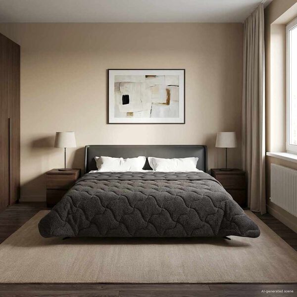 vidaXL Full Year Duvet Quilted Anthracite 220 x 260 cm